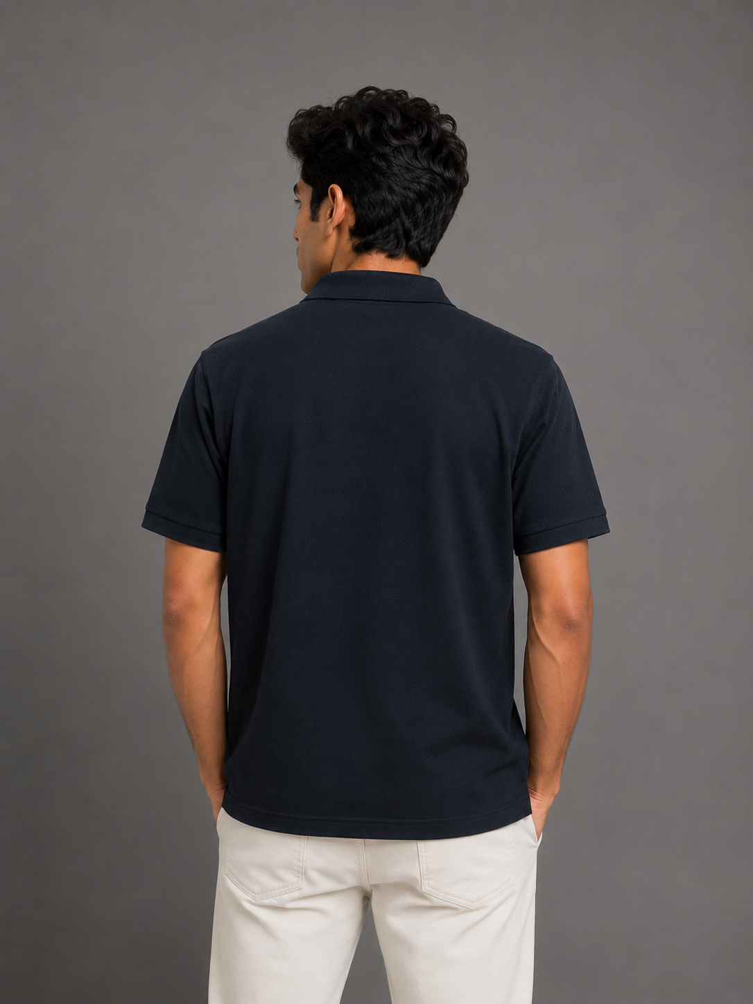 Deep Navy Drip Polo