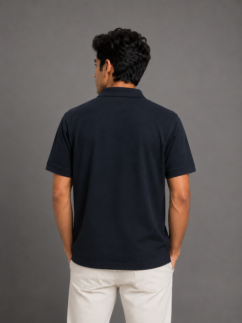Deep Navy Drip Polo