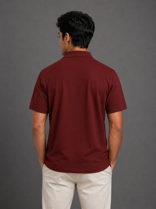 Brick Red Drip Polo
