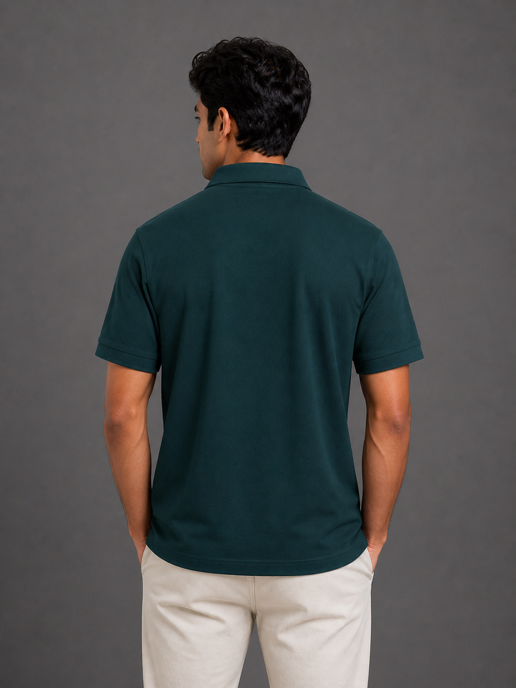 Petrol Blue Drip Polo
