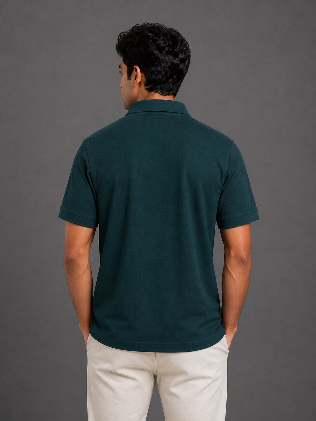 Petrol Blue Drip Polo