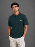 Petrol Blue Drip Polo