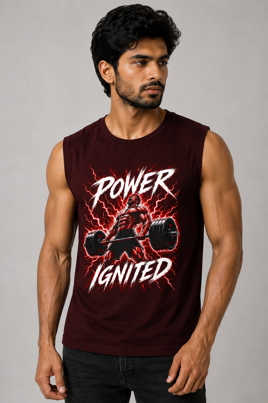 Power Ignited Tank Top(Maroon)